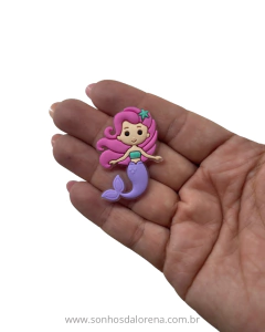 APLIQUE EMBORRACHADO SEREIA COM CABELO ROSA (2 UNIDADES) - comprar online