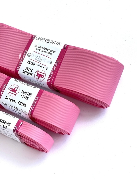 FITA GORGURÃO LISO SANDING COR 19 HOT PINK COM 10 METROS