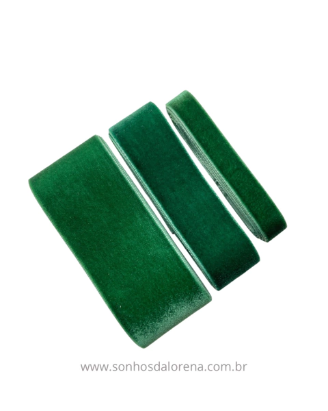 FITA DE VELUDO VERDE BANDEIRA POR METRO