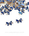 ENTREMEIO DUPLO DE BORBOLETA METAL AZUL ROYAL 2CM POR UNIDADE