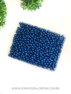PEROLA EM ABS AZUL ROYAL DE 6MM COM 30 GRAMAS