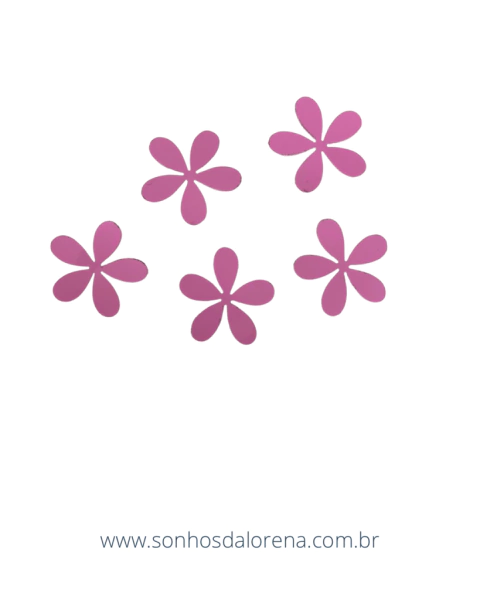 APLIQUE DE FLOR EM LONITA VERNIZ P BALÉ 2CM COM 05 UNIDADES