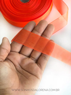 FITA ORGANZA SANDING 23 LARANJA NEON PEÇA COM 10 METROS - comprar online