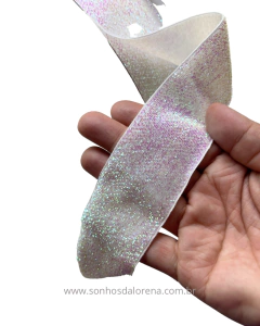 FITA DE LUREX SANDING 38MM BRANCO FURTA POR METRO - comprar online