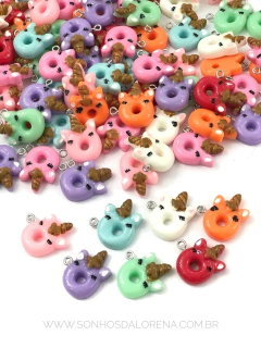 PINGENTE DONULTS UNICÓRNIO 02 UNIDADES CORES DIVERSAS