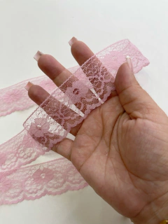 FITA RENDA RÍGIDA ROSÊ DE 37MM COM 2 METROS - comprar online