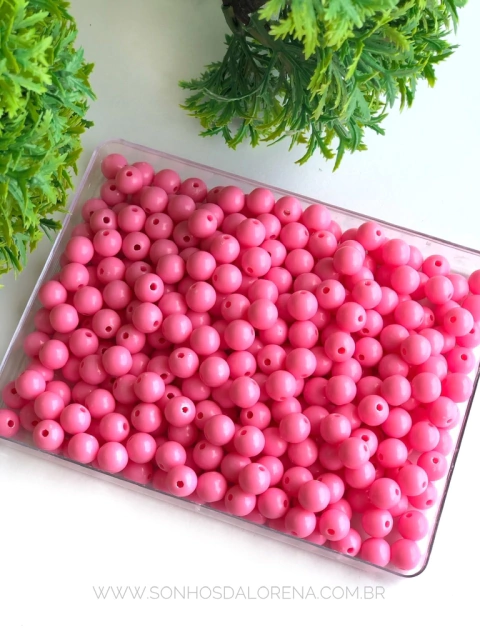 BOLAS LEITOSAS ROSA MÉDIO 8MM COM 30 GRAMAS