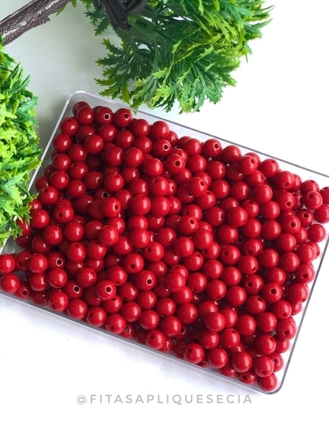 BOLAS LEITOSAS DE 8MM VERMELHA COM 30 GRAMAS