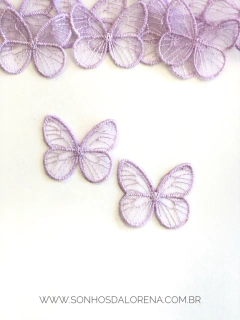 BORBOLETA LILÁS EM GUIPI COM 02 UNIDADES