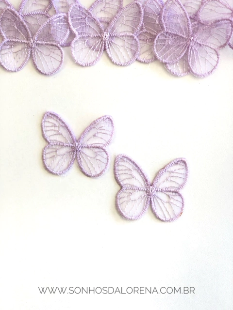 BORBOLETA LILÁS EM GUIPI COM 02 UNIDADES