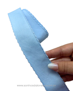 FITA TWILL POMPOM AZUL BEBE COM 3 METROS (38MM) - comprar online