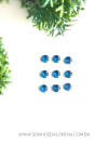 PEDRARIA ENGRAMPADA NEW REDONDA AZUL BIC 8MM KIT COM 10 UNIDADES
