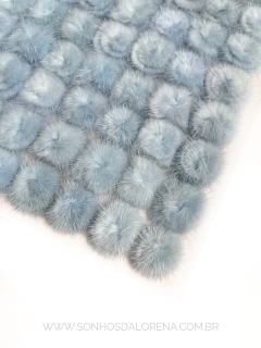 POMPONS ACHATADINHOS DE PELUCIA 2,5CM AZUL BB 2 UNIDADES