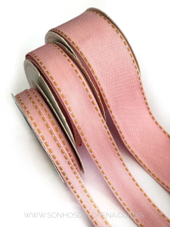 FITA JEANS SINIMBU ROSA COM PESPONTO COR:1785/04 ROLO COM 10 METROS - comprar online
