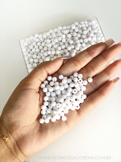 BOLAS LEITOSAS 6MM BRANCA 30 GRAMAS - Sonhos da Lorena