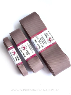 FITA GORGURÃO LISO SANDING COR 306 POLVORA COM 10 METROS - Sonhos da Lorena
