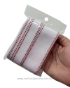 KIT DE FITA PESPONTADA YAMA BRANCO 029 COM PESPONTO VERMELHO 6 METROS ( 3 LARGURAS)