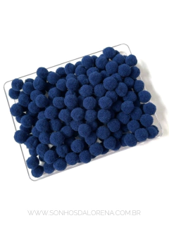 POMPOM DE FIBRA 10MM AZUL MARINHO PACOTE COM 4 GRAMAS APROX. 50 UNIDADES