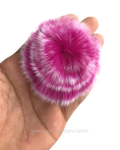 POMPOM ACHATADINHO DE PELUCIA 5,5CM PINK MESCLADO 2UNIDADES - comprar online