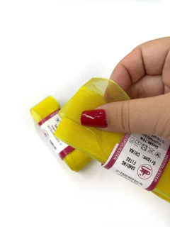 FITA ORGANZA SANDING 15 AMARELO GEMA PEÇA COM 10 METROS - comprar online