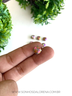 PEDRARIA ENGRAMPADA NEW REDONDA FURTA COR 8MM KIT COM 10 UNIDADES - comprar online