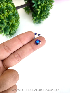PEDRARIA ENGRAMPADA NEW REDONDA AZUL FURTA COR 8MM KIT COM 10 UNIDADES - comprar online