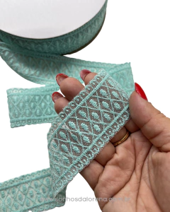 FITA RENDA MENTA DE 38MM POR METRO - comprar online