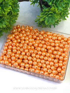PEROLAS EM ABS LARANJA 8MM COM 30 GRAMAS