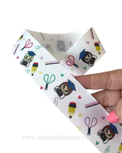 FITA GORGURÃO ESTAMPADA DE FORMATURA ABC COM 3 METROS - Sonhos da Lorena