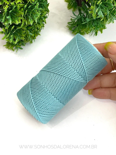 CORDÃO ENCERADO AZUL DÁLIA KIT COM 5 METROS
