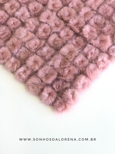 POMPONS ACHATADINHOS DE PELUCIA 2,5 ROSA ANTIGO 2 UNIDADES