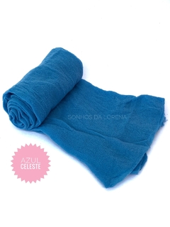 MEIA DE SEDA ORIENTAL AZUL CELESTE