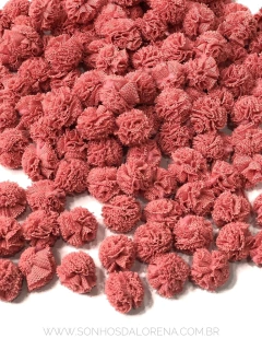 POMPONS DE MALHA 1,5CM ROSA MACARON (10 UNIDADES)