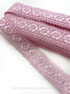GUIPI DE RENDA 40MM ROSA BEBÊ 1 METRO