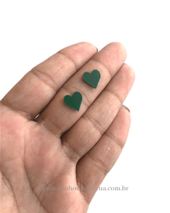 APLIQUE ACRILICO CORAÇÃO VERDE 1CM COM 30 UNIDADES - comprar online