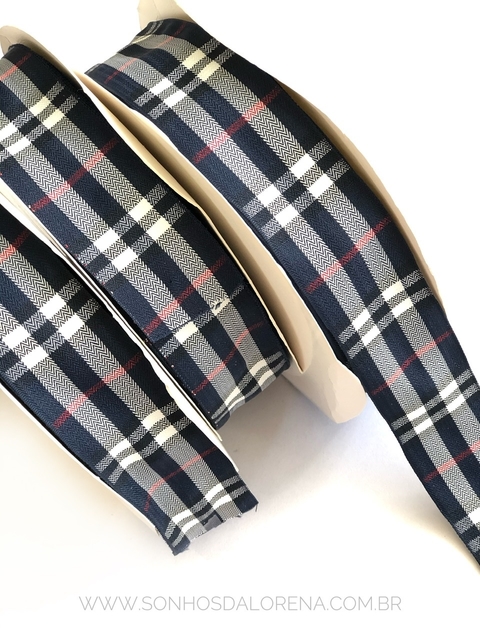 FITA BURBERRY MARINHO DE 38MM PEÇA COM 3 METROS