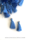 TASSEL AZUL SAFIRA COM ARGOLA DOURADA DE 3CM KIT COM 2 UNIDADES