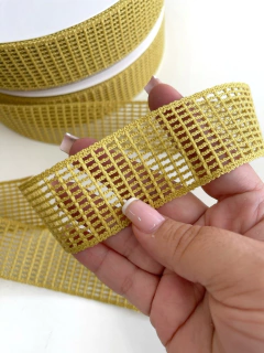 FITA TELADA DOURADO 38MM 1 METRO - comprar online
