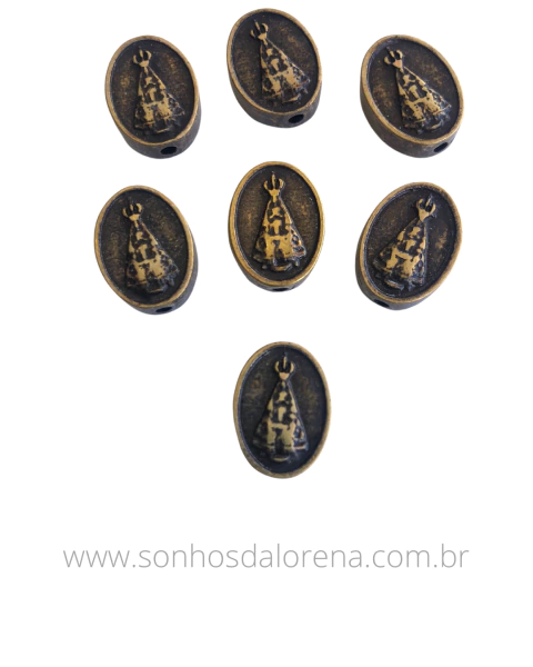 ENTREMEIO PASSANTE NOSSA SENHORA METAL OURO VELHO 1,6X1,2CM UNIDADE