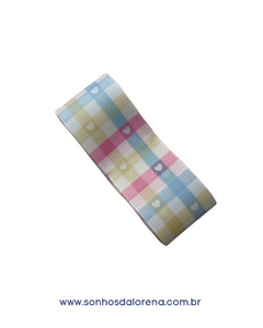 FITA GORGURÃO ESTAMPADA XADREZ CANDY COM 3 METROS (38MM) - comprar online