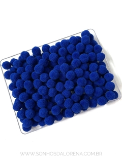 POMPOM DE FIBRA 10MM AZUL ROYAL PACOTE COM 4 GRAMAS APROX. 50 UNIDADES
