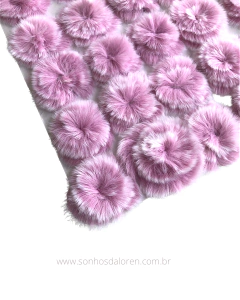 POMPOM ACHATADINHO DE PELUCIA 5,5CM ROSA TULIPA MESCLADO 2UNIDADES