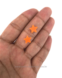 APLIQUE ACRILICO ESTRELA LARANJA 1CM COM 30 UNIDADES - comprar online
