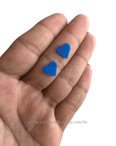 APLIQUE ACRILICO CORAÇÃO AZUL ROYAL 1CM COM 30 UNIDADES - comprar online