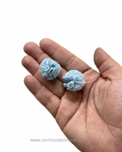 KIT COM 10 POMPONS DE MALHA DE 2,5CM AZUL BB - comprar online