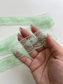 FITA RENDA RÍGIDA VERDE BEBÊ DE 37MM COM 2 METROS - comprar online