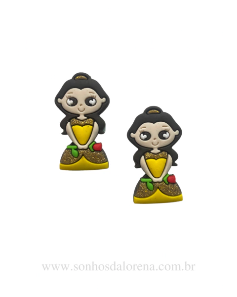 APLIQUE EMBORRACHADO PRINCESA BELA COM 02 UNIDADES