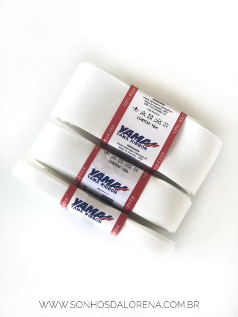 FITA GORGURÃO LISO YAMA COR 000 OFF WHITE COM 10 METROS