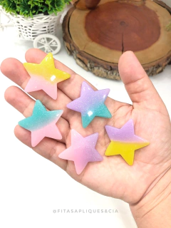 APLIQUE ACRILICO ESTRELA TYE DYE 4X4CM 2 UNIDADES - comprar online