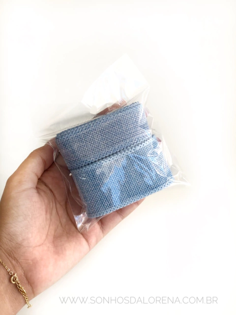 KIT DE FITA JUTA MELAÇO AZUL COM 4 METROS (40MM E 25MM)